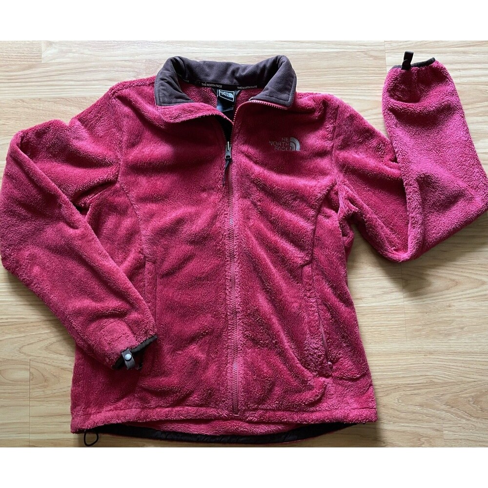 The North Face Osito Womens Fleece Fuzzy Zip Up Jacket Red Size M EUC